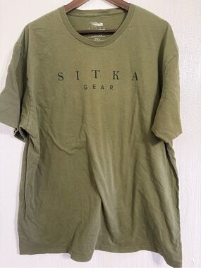 Sitka Gear Mens XXL Olive Green Pima Cotton Logo Short Sleeve T-Shirt Hunting
